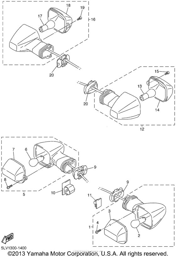 FZS1000NC Поворотники