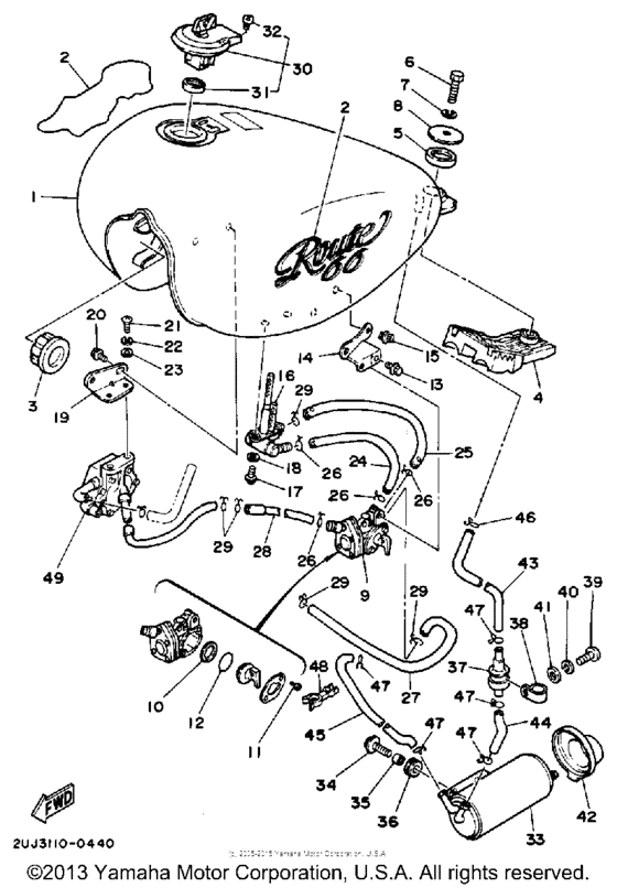 XV250 Топливный бак