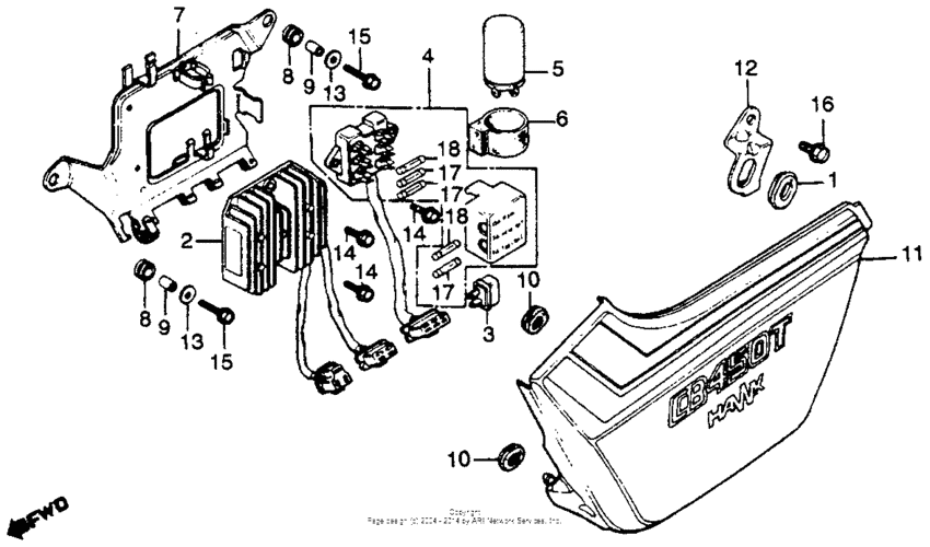 Left side cover + rectifier + fuse