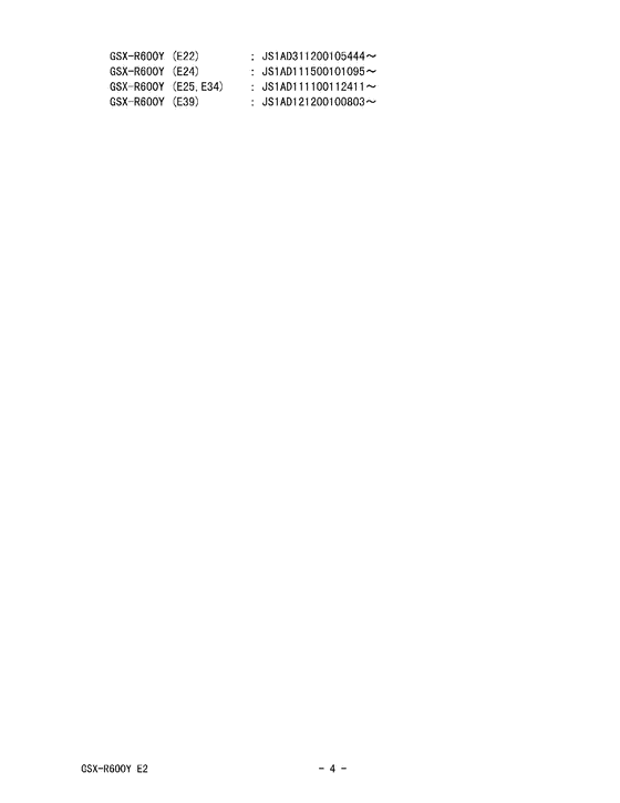 GSX-R600 Catalog preface