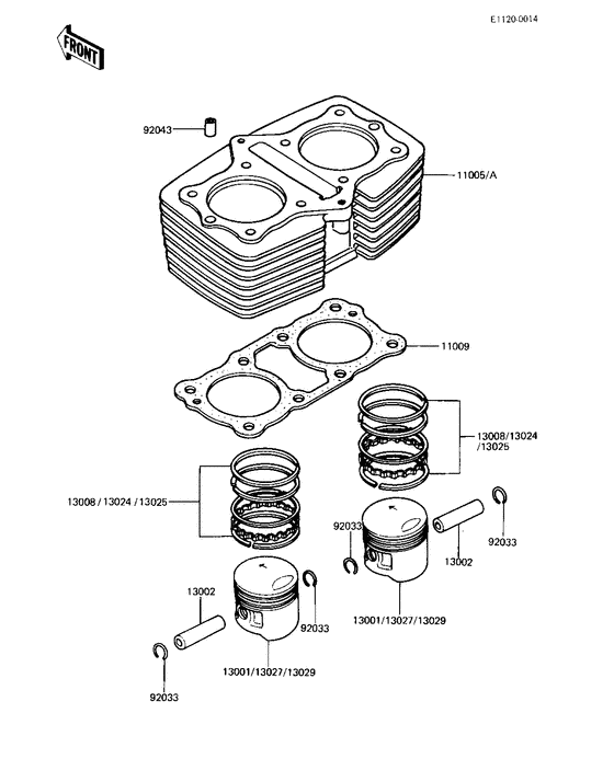 Cylinder/pistons