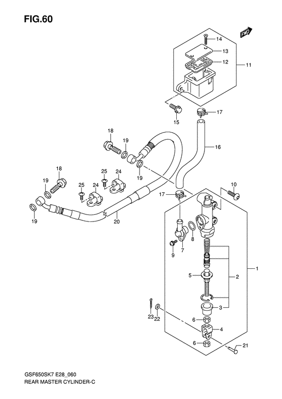 GSF650S Задний тормозной цилиндр