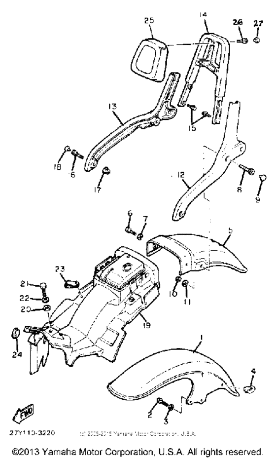 Front fender-rear fender