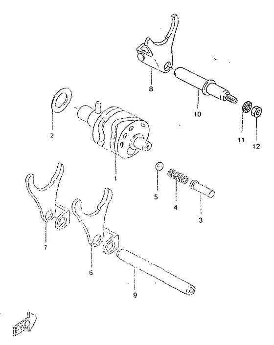 Shift cam. fork