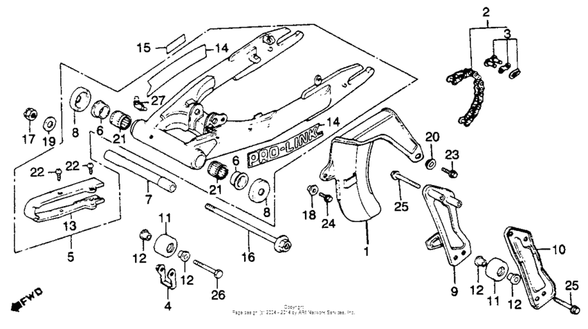 Swingarm + chain case 81