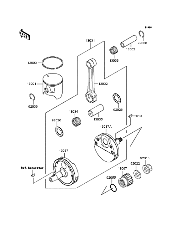 Crankshaft/piston