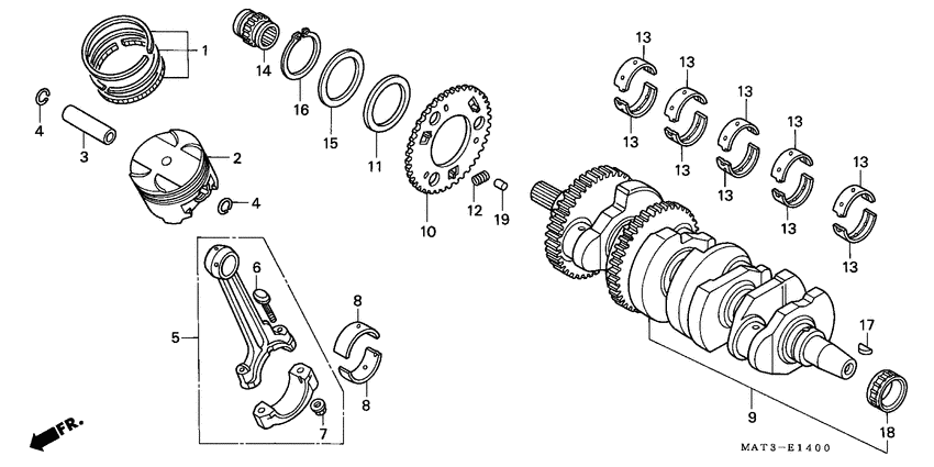 Crankshaft/piston