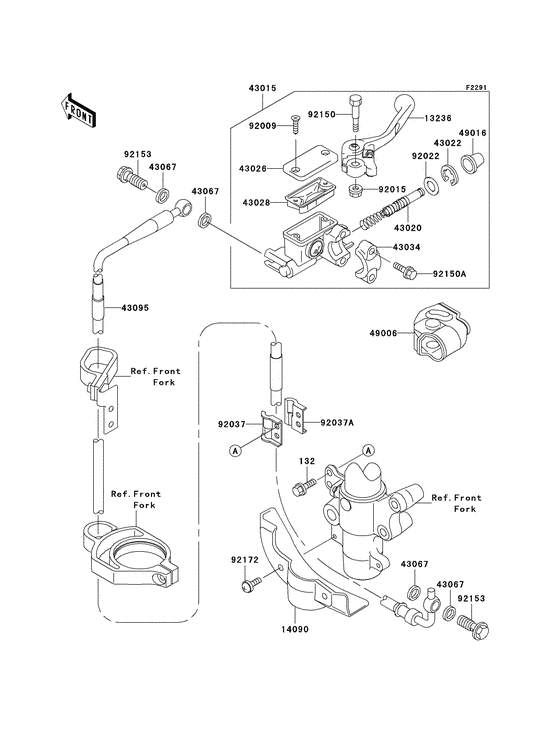 KX100 Передний тормозной цилиндр