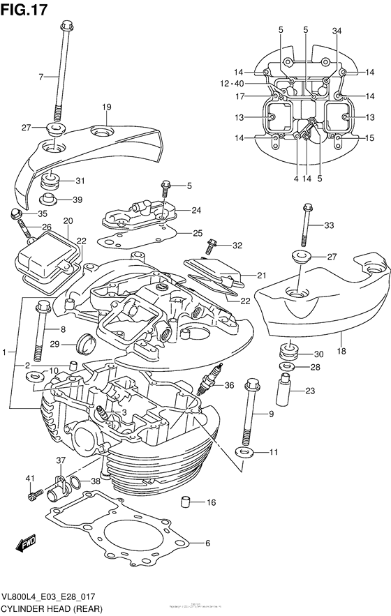 VL800 Cylinder Head (Rear) (Vl800Tl4 E03)