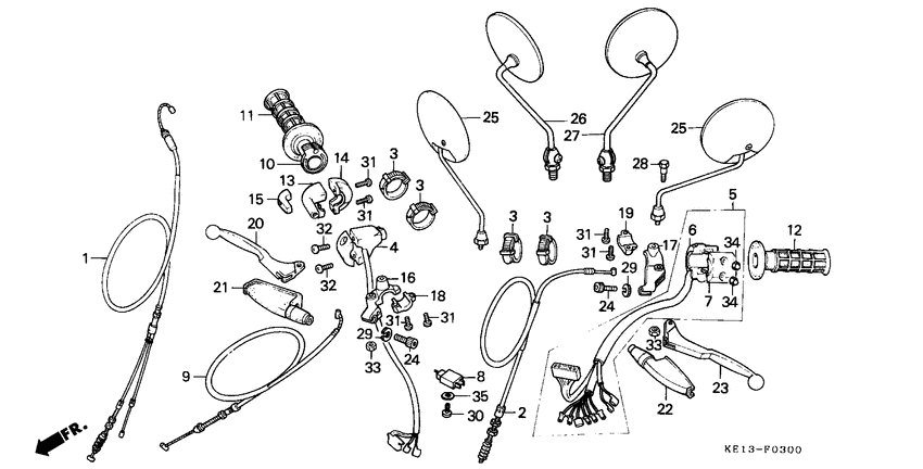 Handle lever/cable/switch