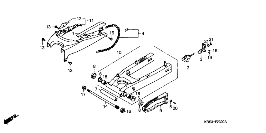 Swing arm/chain case
