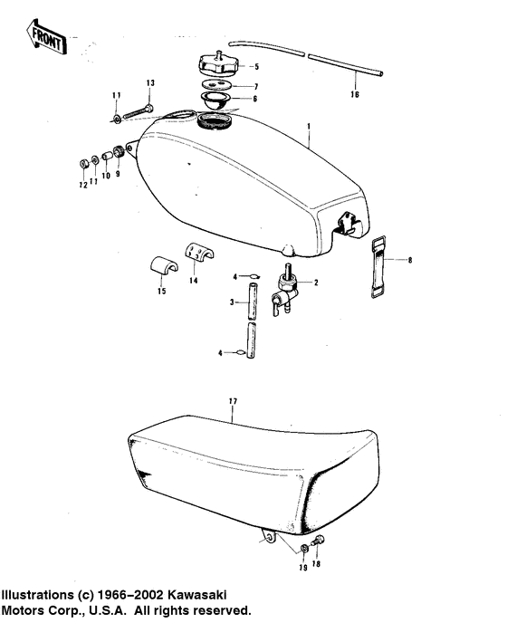 Fuel tank/seat