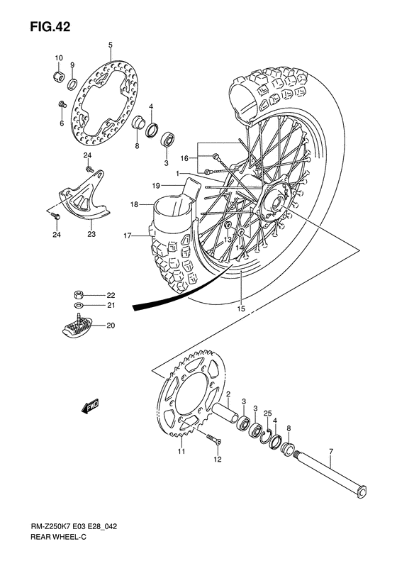Rear wheel complete assy
