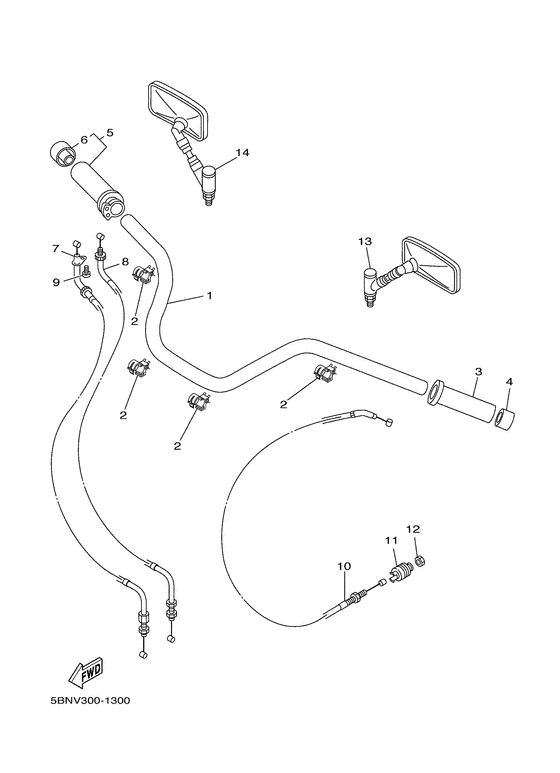 Steering handle. cable