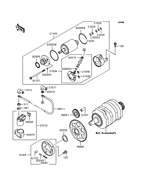 Starter motor/starter clutch