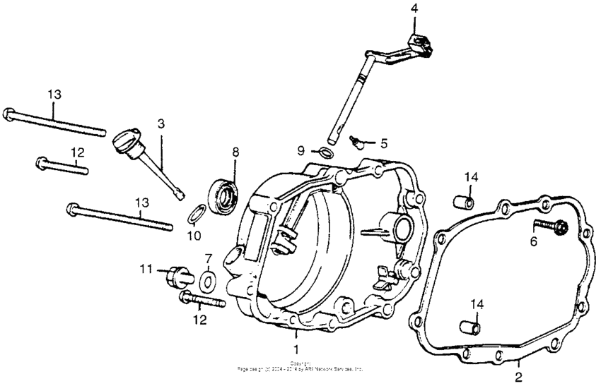 MR50 Right crankcase cover + clutch lever