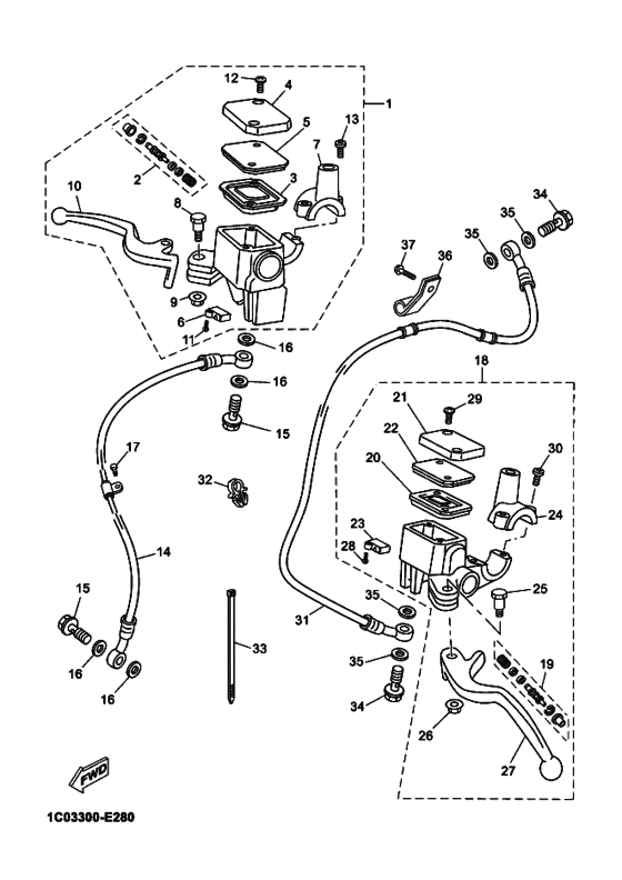 YP250R Передний тормозной цилиндр