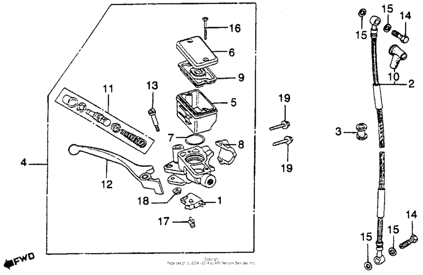 Cm450c/afront brake master + cylinder