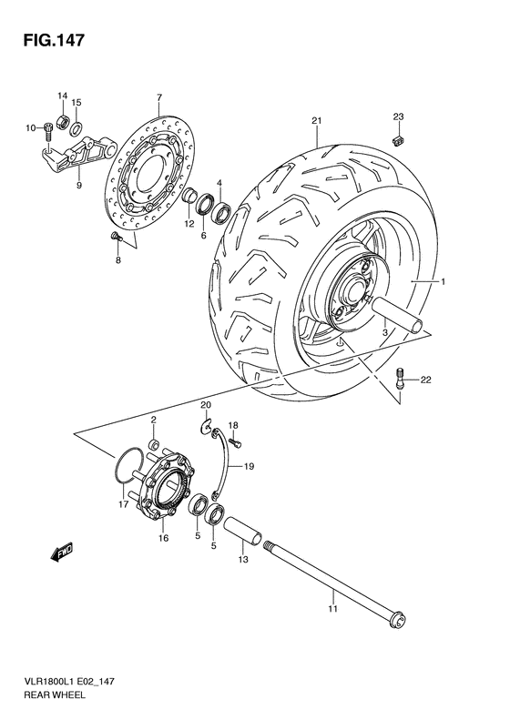 Rear wheel complete assy