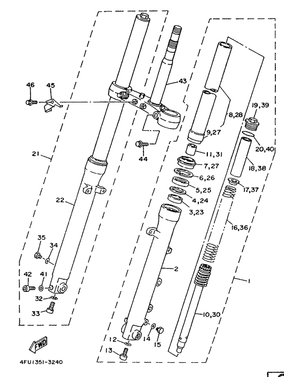 TDR125 Передняя вилка