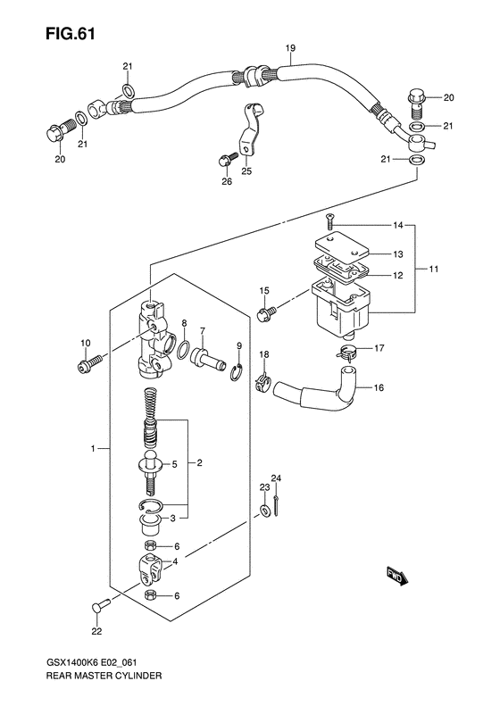 GSX1400 Задний тормозной цилиндр