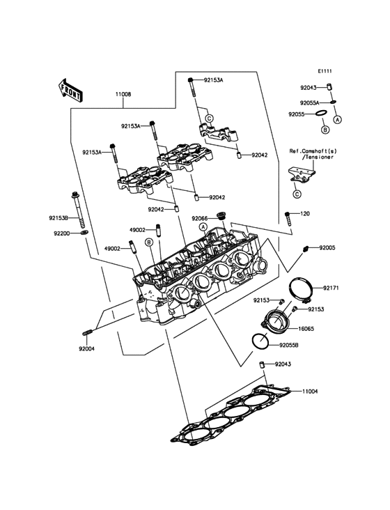 ZX636 Головка цилиндров