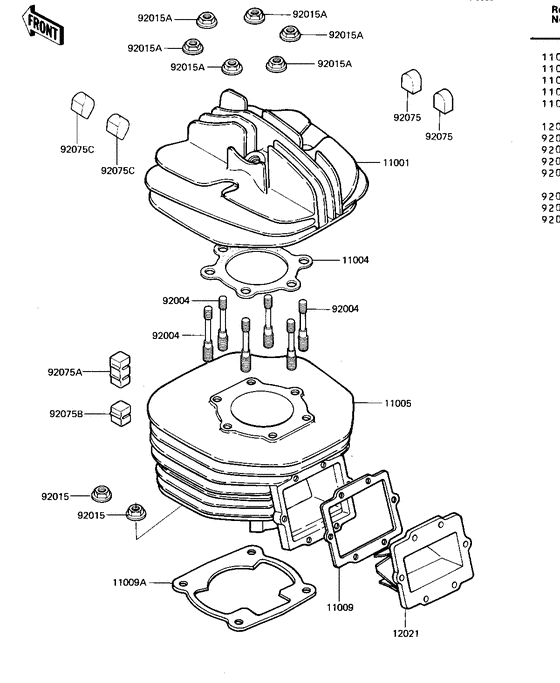 Cylinder head/cylinder/reed valve