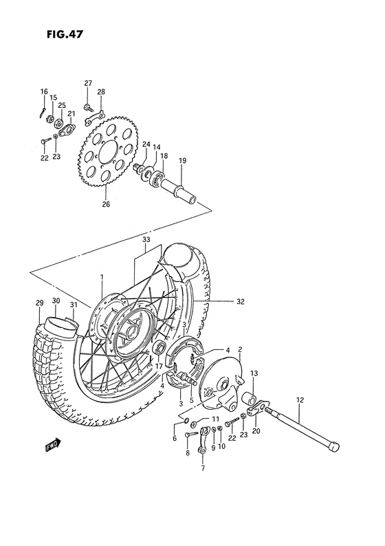 Rear wheel complete assy