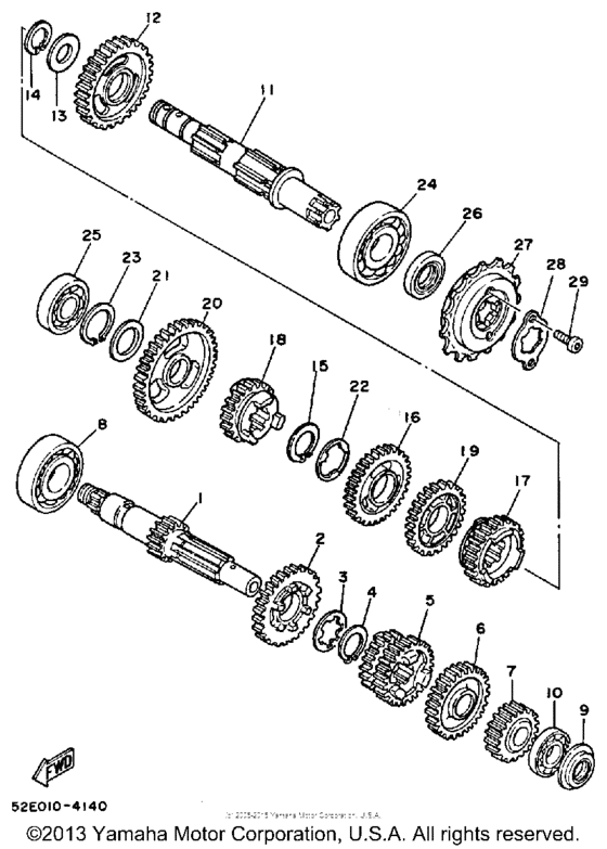 XT350NC (CA ED.) Трансмиссия