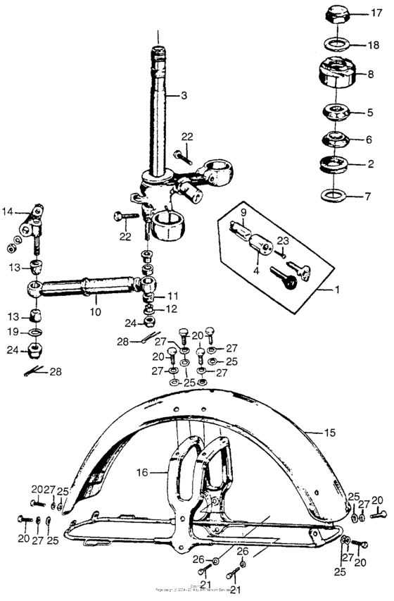 Steering stem + front fender