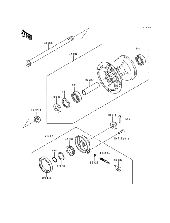  Front hub(kdx250-e2)