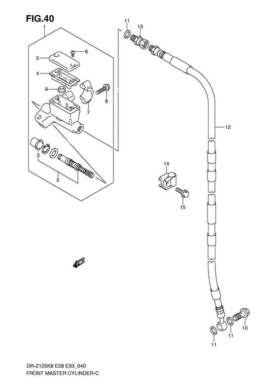 DR-Z125 Передний тормозной цилиндр
