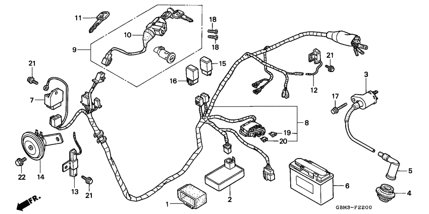 Wire harness/ ignition coil/battery