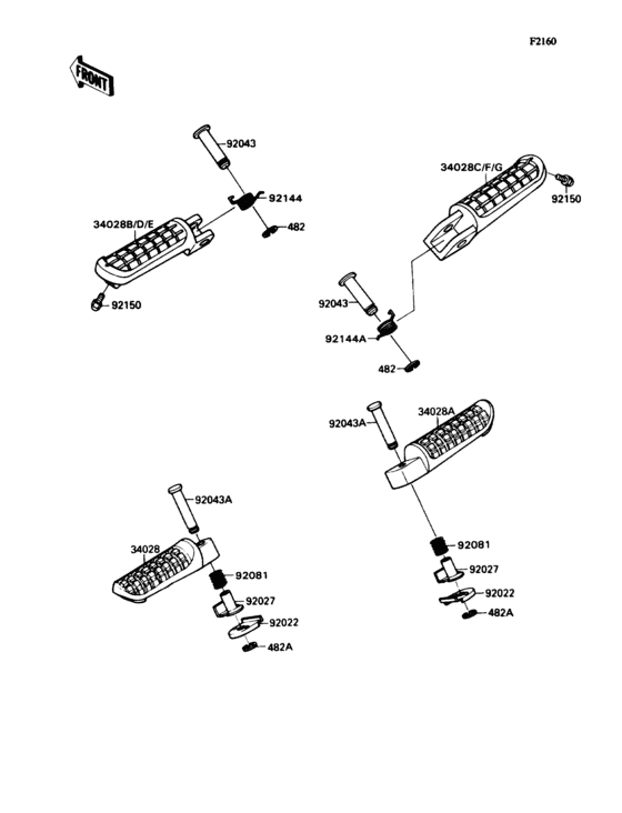 ZX1100 Подножки