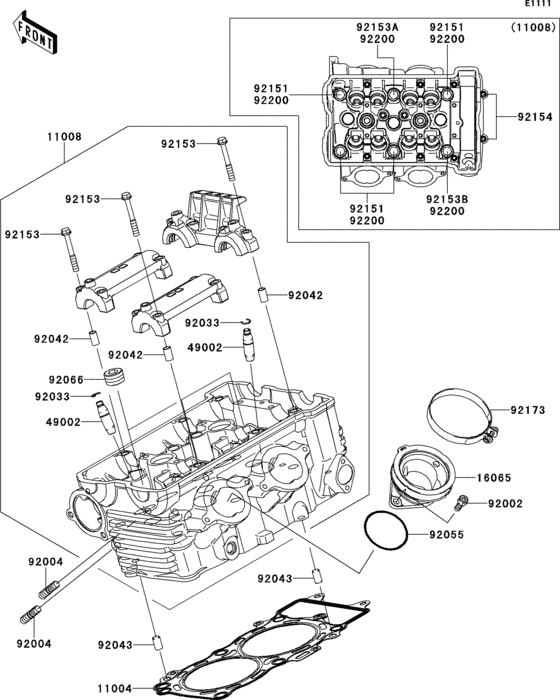 EX650 Головка цилиндров