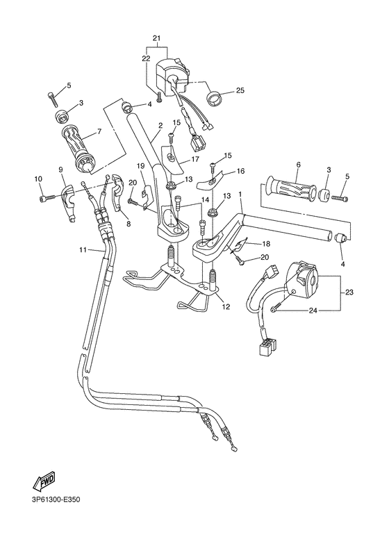 FJR1300A Steering handle & cable
