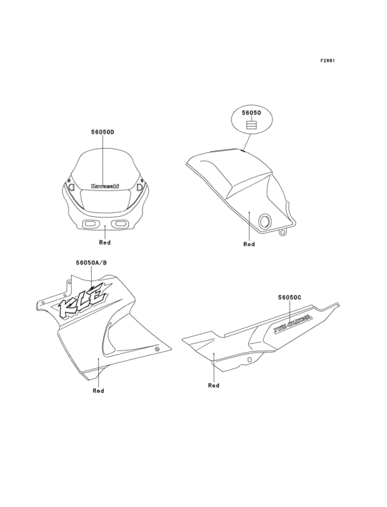 KLE500 Decals(red)(kle500-a1)