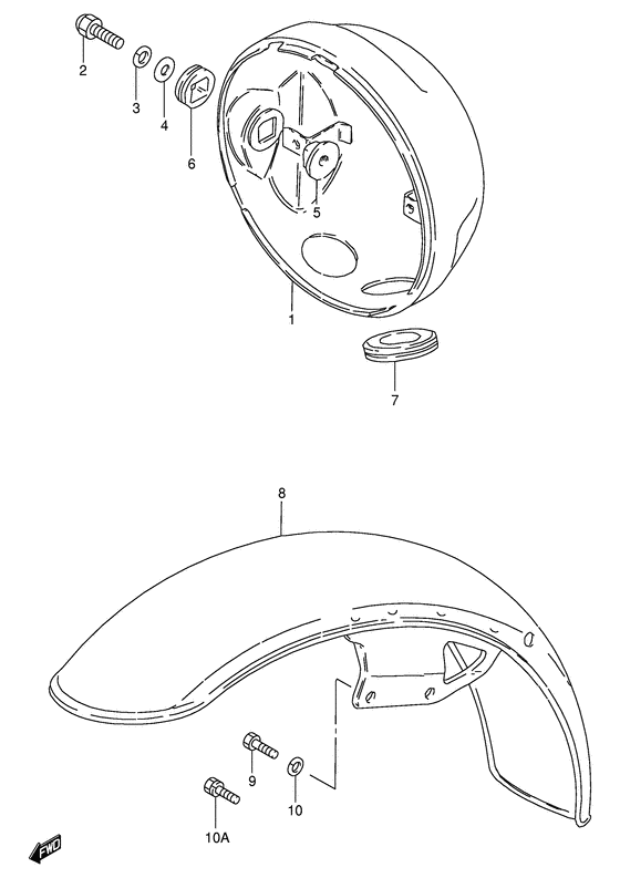 Front fender - headlamp housing