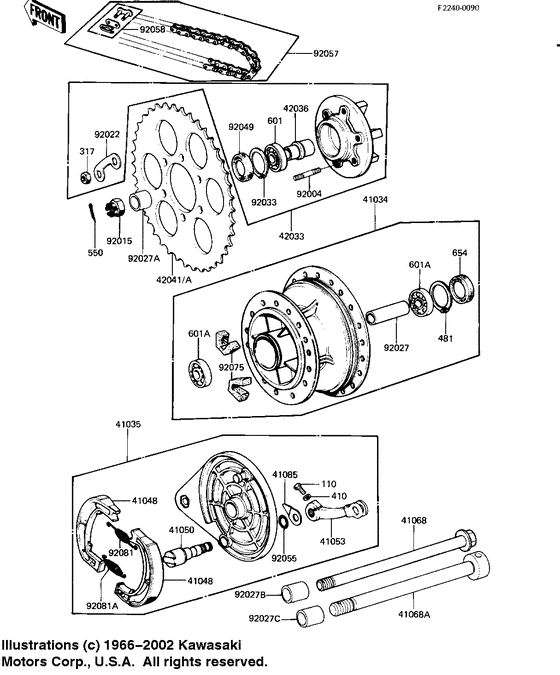 Rear hub/brake/chain