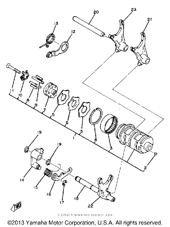 XT250H Shift cam - fork