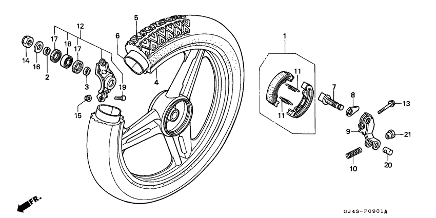 Rear wheel complete assy