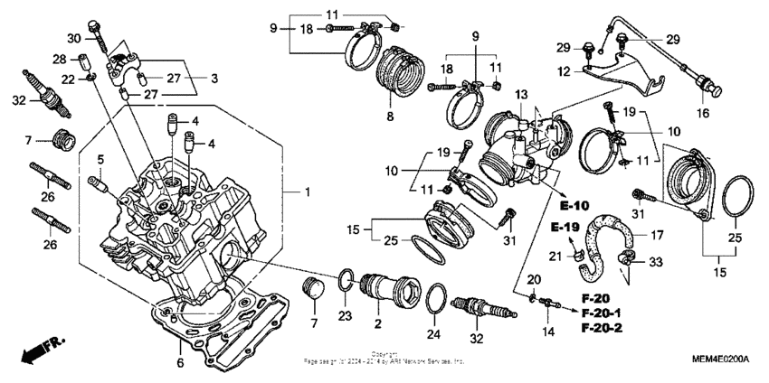 Front cylinder head + intake manifold