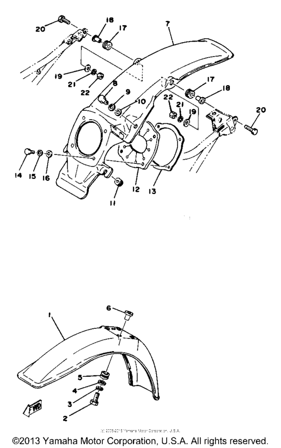 YZ80E Крыло переднее и задние