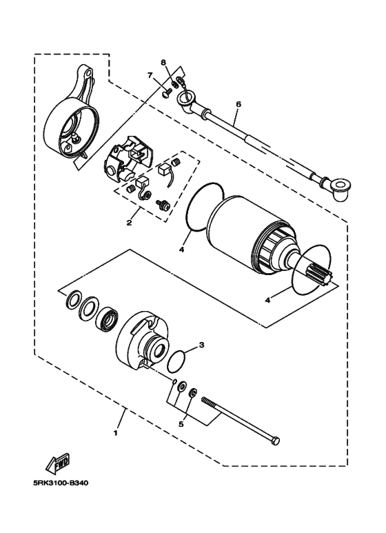 XT225 XT225S Стартерный мотор