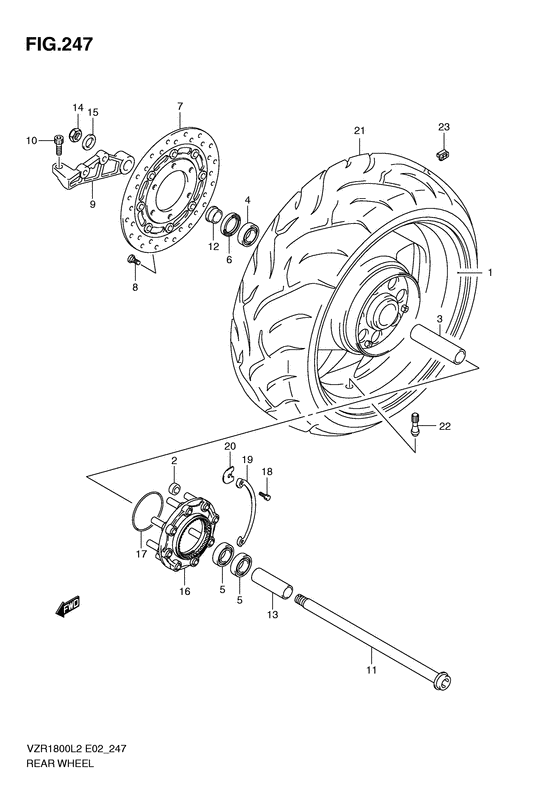 Rear wheel complete assy