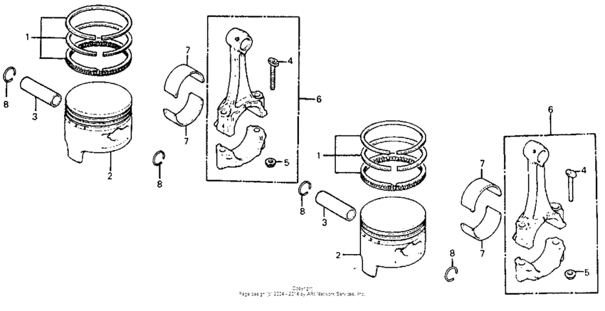 Piston + connecting rod