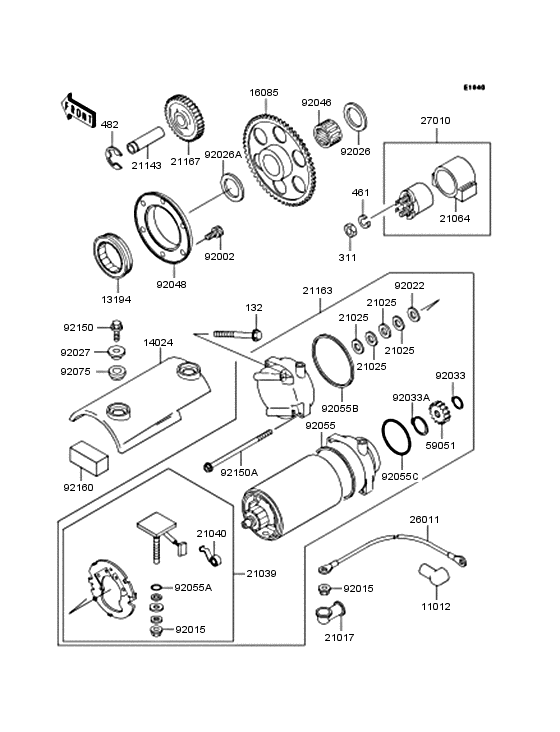 Starter motor/starter clutch