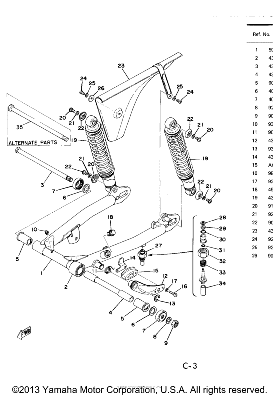 Rear arm - rear cushion - chain case
