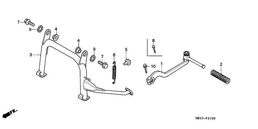 Stand/kick starter arm