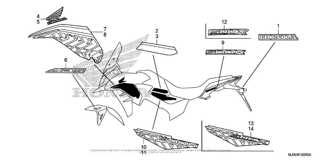 CB500X (ABS) Наклейки